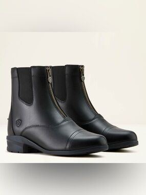 Ariat Women's Scout Zip Black Equestrian Leather Paddock Boots NEW W/ Tags & Box
